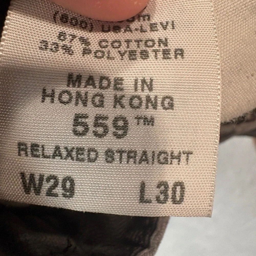 Levis 559 Relaxed Straight Corduroy Pants Mens W29 L30 Charcoal Gray 2753